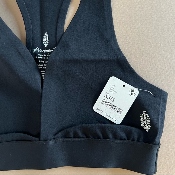 Free People Movement Black Seamless V Neck Sports Bra - Picture 6 of 12